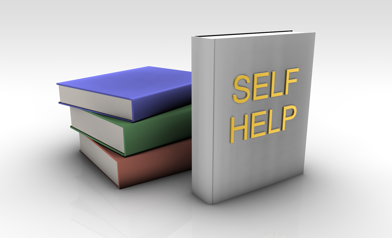 Self Help Books On a White Background